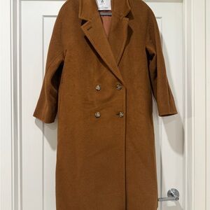 Aritzia Slouch Coat Babaton - Caramel Brown